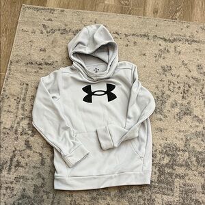 Under Armour Light Gray Hoodie with Black Logo